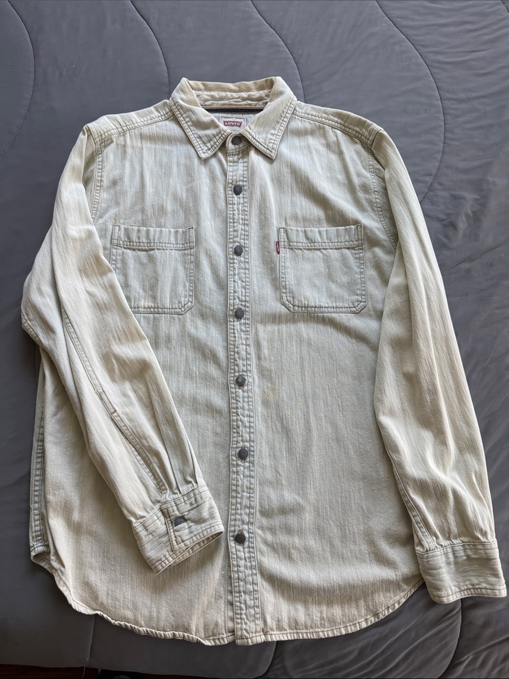 Levi's Cream Button-Up Work Shirt